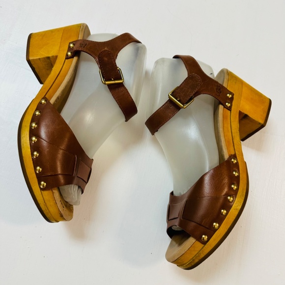 Sandalias UGG Clog “Janie” Leather & Wood talla 9 braw - Picture 3 of 8